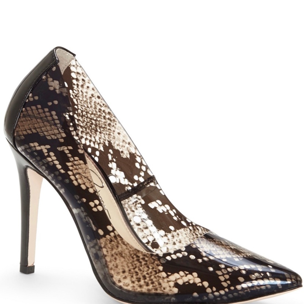 Jessica Simpson Clear Snake Print Pumps
